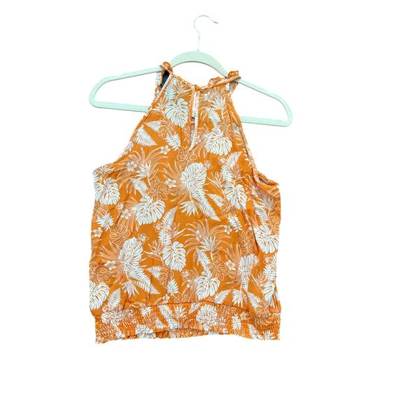 Rachel Zoe Orange Tropical Halter Tank Top Size Small NWT - Picture 2 of 5